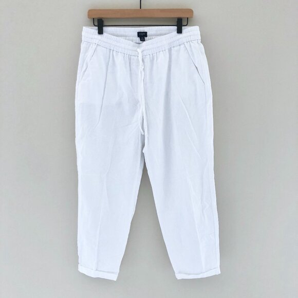 J.Crew Factory Linen-Cotton Blend Drawstring Pant - Picture 1 of 5